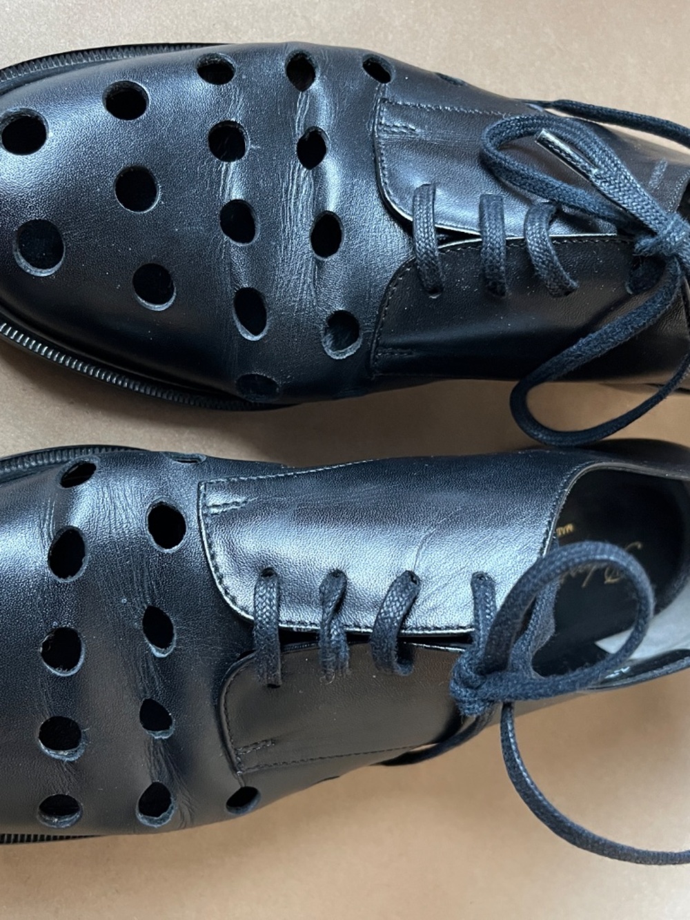 Robert Clergerie Paris JASPER black leather oxford perforated upper EU38 - Picture 2 of 10